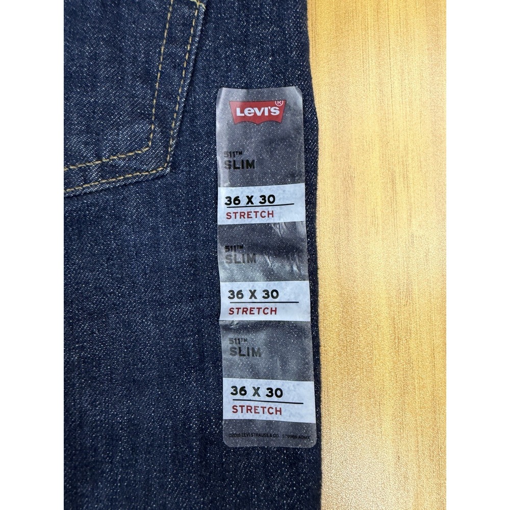 Levis Mens Blue Denim Jeans NEW With Tags 511 Slim Straight Leg Size 36 x 30 - Picture 4 of 6